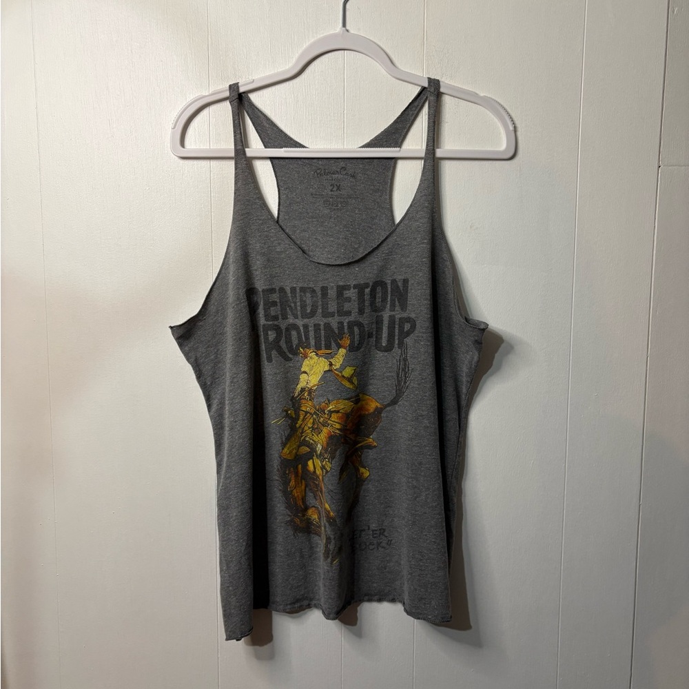 Pendleton Round-Up Charcoal and Gold Tank Top